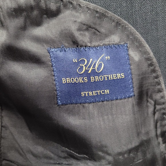Brooks Brothers 346 Stretch Men's 39S (38.5) Blazer Black Wool Lycra Sport Coat - Picture 6 of 9